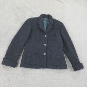 Vintage Randy Kemper Mohair‎ Blazer Womens 12 Navy Blue Career Wool Blend Jacket